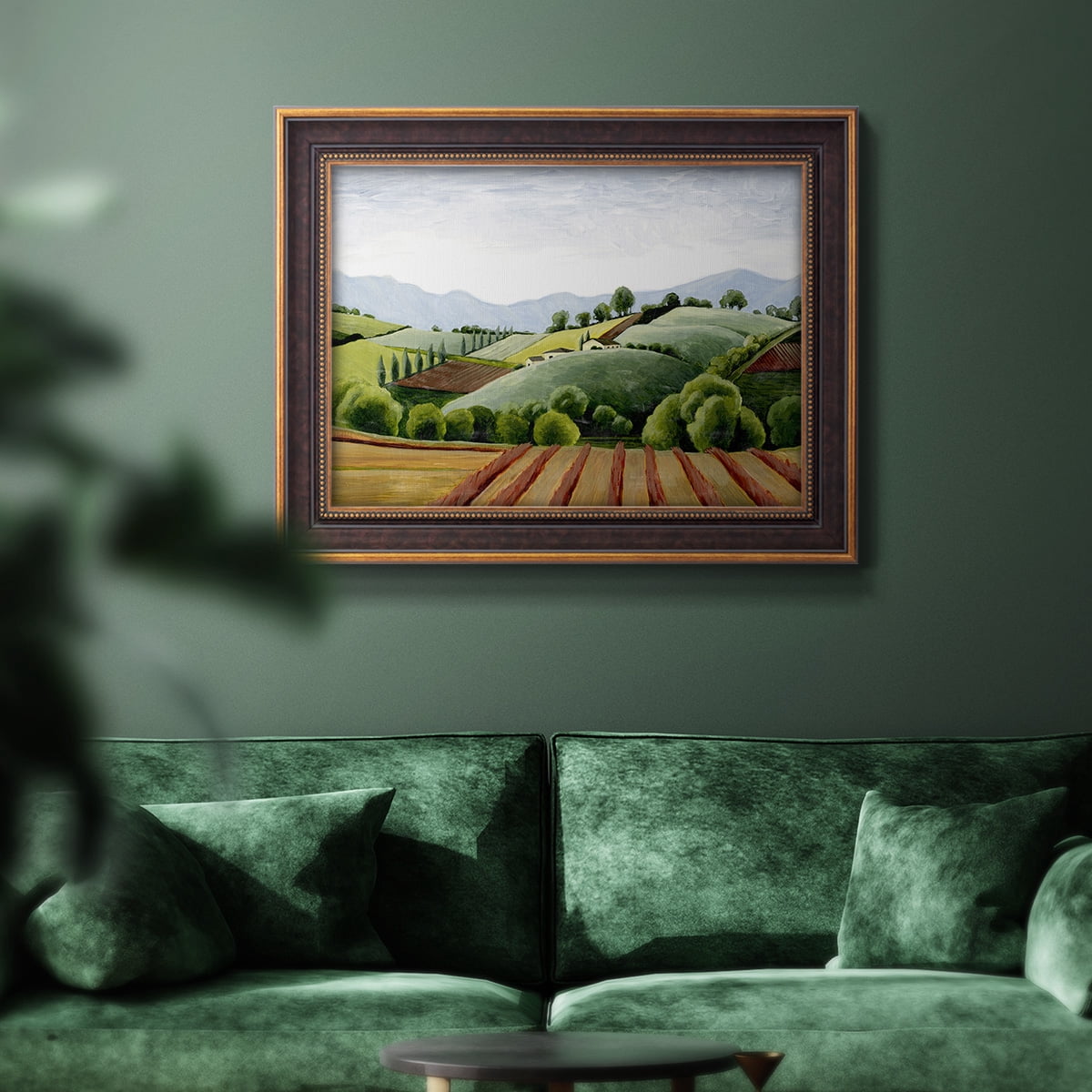 Tuscan Valley Sketch III Premium Framed Canvas- Ready to Hang