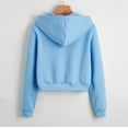 thumbnail image 4 of YOTMKGDO Zip Up Hoodie Women Essentials Hoodie Womens Sweatshirt Women Casual Solid Long Sleeve Zipper Hooded Sweatshirt Tops Womens Fall Fashion 2023 Womens Long Sleeve Tops, Blue+XS, 4 of 7