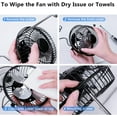 thumbnail image 6 of Desk Fan Quiet Small USB Fan 360°  Portable Table Fan 2 Speed  Personal Fan  Cooling Electric Fan for Home Office Bedroom Travel Camping, 4 inch Black, 6 of 6