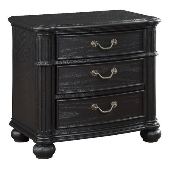 Celina 3-drawer Nightstand Bedside Table Black