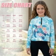 thumbnail image 7 of Xoenoiee Turtle Hibiscus Plumeria Palm Leaves Print Long Sleeve Hoodies for Girls Casual Pullover Half Zip Sweatshirt with Hooded Loose Outwear Coat with Pocket, 11-12 Years, 7 of 7
