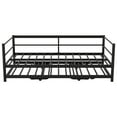 thumbnail image 4 of Euroco Metal Daybed with Trundle with LED Light, Twin, Solid Platform Bed with Pop up Trundle Bed for Bedroom, 4 of 9