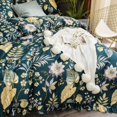 thumbnail image 3 of King Size juego de cama de lujo Ruffle 3Pcs funda nórdica Set Pastoral Tropical Plam, 3 of 8