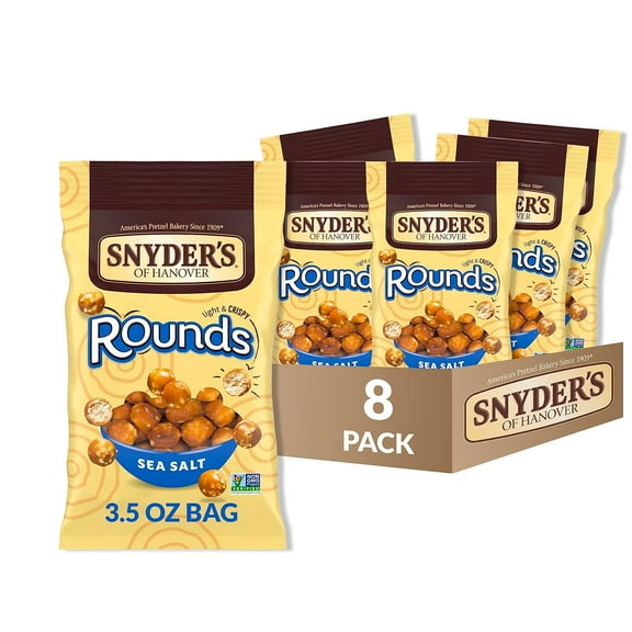 Pretzels, Rounds, Sea Salt, 3.5 Ounce (Pack Of 8)