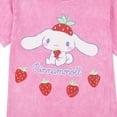 thumbnail image 6 of Cinnamoroll Strawberries Women's Pink Mineral Wash Crew Neck Short Sleeve T-shirt-Medium, 6 of 6