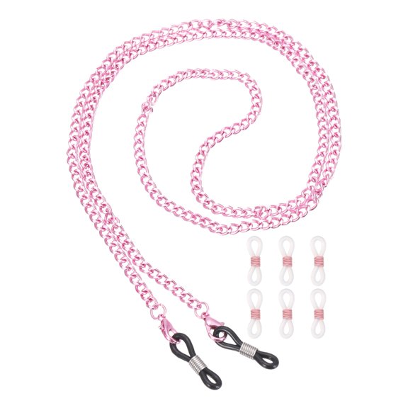 Uxcell Glasses Chain, 75cm Metal Eyeglasses Strap with 6 Ends for Women, Pink