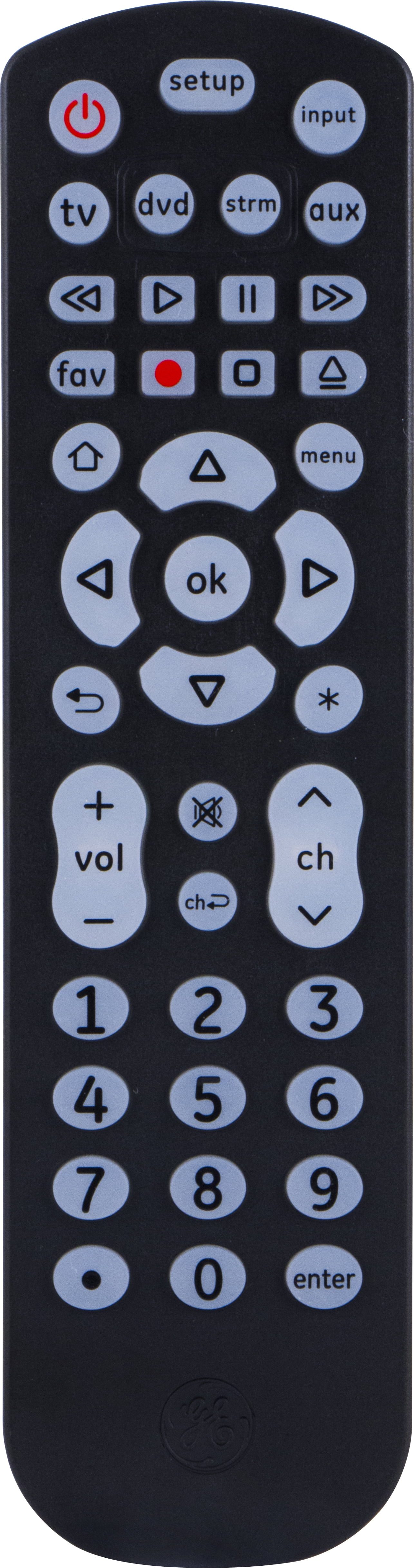 GE 4-Device Backlit Universal Remote Control, Color Select Backlight