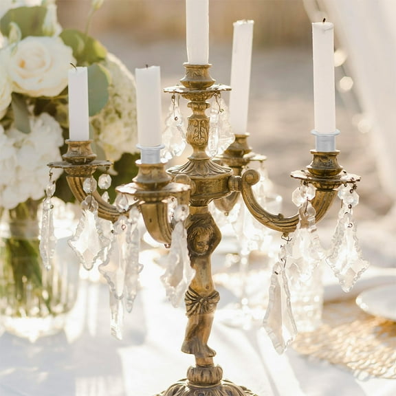 WEUVEB Candlestick Holder Cups Set 6 Pcs Metal Tea Light Holders Drip Catchers For Home Event Centerpieces