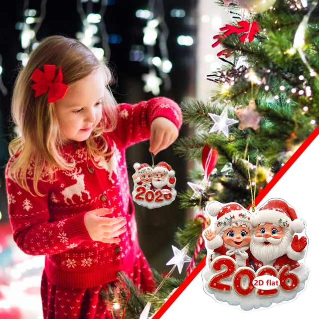 Adorno Colgante Navideño de Acrílico | Exquisita Decoración para Árbol de Navidad | Letrero Colgante con Escena de Pueblo Invernal | Pequeño Adorno Navideño para Árbol, Chimenea, Sala de Estar