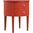 thumbnail image 2 of Chelsea Lane Oval Wood Side Table with Two Drawers, Samba Red, 2 of 3
