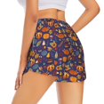 thumbnail image 2 of Uemuo Thanksgiving Turkey 2 Pattern Women's Athletic Shorts High Waisted Running Shorts with Liner Pockets Gym Elastic Workout Shorts-Large, 2 of 9