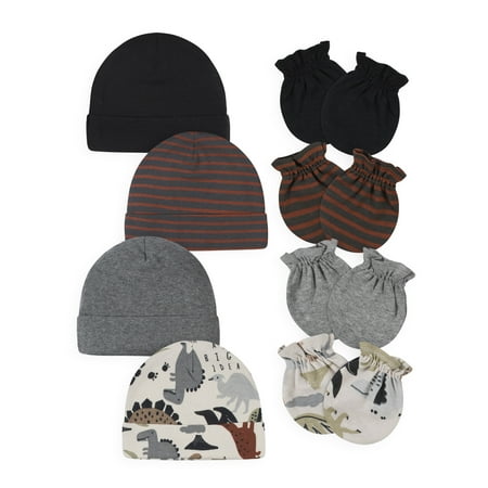 Gerber Baby Boys Caps & Mittens Set, 8-Piece