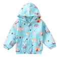 thumbnail image 4 of BLTIBY Kids Rain Jacket Windproof Long Sleeve Cute Printed Zip Up Hooded Jackets Lightweight Outdoor Raincoats with Pockets Multicolor 3 8-9 Years, 4 of 9