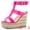Hot Pink, variant on Women's Strappy Wedge Platform Sandals Nude 9