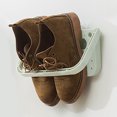 thumbnail image 3 of No Drilling Wall Mounted Hanging Shoe Rack, Self-Adhesive Wall Hung Shoe Rack with Hooks, Back of Door Shoe Rack Divider for Closet Bathroom Bedroom (Free Size), 3 of 9