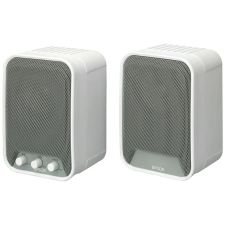 Epson ELPSP02 2.0 Speaker System - 30 W RMS - White - 80 Hz - 20 (Best Speakers For Cary Sli 80)