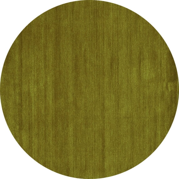 Ahgly Company Indoor Round Abstract Green Contemporary Area Rugs, 3' Round
