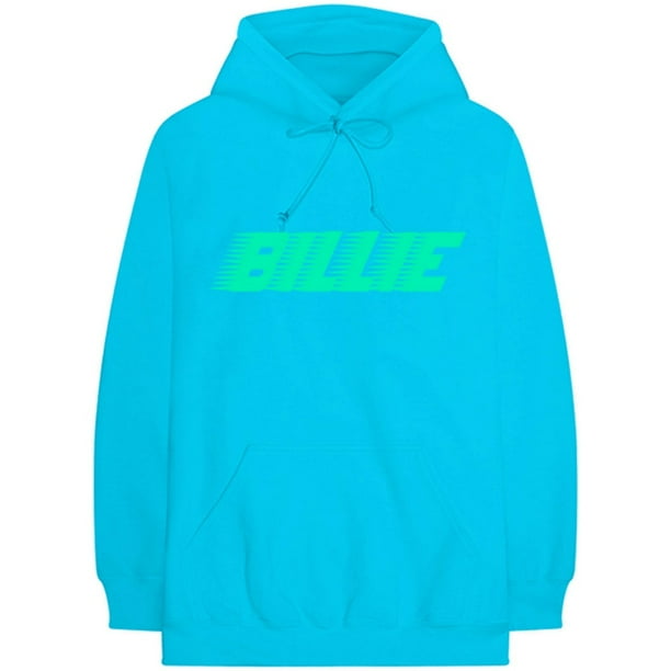 Billie Eilish - Sudadera Blohsh Logotipo para Adultos Unisex (Azul Neón)