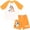 Orange / white, variant on Bluey Bingo Dad Little Boys Rash Guard and Swim Trunks Outfit Set Toddler to Little Kid