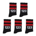 thumbnail image 1 of Wmool 5pairs Digital Couple Sports Cotton Socks Basketball Mid Socks Length Socks, 1 of 8