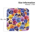 thumbnail image 3 of Balery 6 Pcs The Garden Tricolor Pansy Flowerleather Coasters Set, Drink Table Cup Coasters For Living Room Kitchen Coffee Decor, 3 of 9