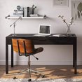 thumbnail image 2 of SIMPLIHOME Hollander SOLID WOOD Contemporary Modern 60 inch Wide Home Office Desk, Writing Table, Workstation, Study Table Furniture in Hickory Brown with 2 Drawerss, 2 of 5
