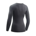 thumbnail image 2 of Women' s Sports Training Tops Pro Fitness Sports Stretch Long-sleeved Quick-drying Compression T-shirts Gray XL, 2 of 2