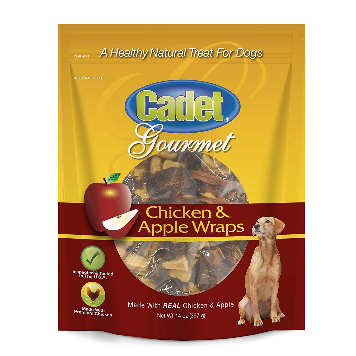 Cadet Premium Gourmet Wraps Dog Treats Chicken & Apple 14 oz. Walmart