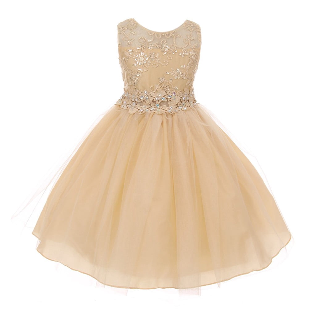 little girl champagne dress