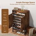 thumbnail image 2 of spanspace 7 Tiers Shoe Storage Cabinet for Entryway, Freestanding Shoe Rack Organizer with Open Storage, Adjustable Shelves and Light,Brown, 2 of 13