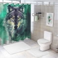 thumbnail image 7 of Wolf  Bathroom Decor Set , multi size Colorful Luxurious Graphic Print Polyester Fabric Fashion Bathroom Decor Sets with Hooks  shower curtain for Bathroom shower curtain for bathroom decoratio, 7 of 7