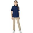 thumbnail image 6 of Classroom School Uniforms Adult Short Sleeve Pique Polo CR832X, 2XL, SS Navy, 6 of 7