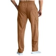 thumbnail image 4 of Mlzmgr Cargo Pants for Men Cotton Straight Leg Drawstirng Sweatpants with Multi Pockets Outdoor Hiking Running Pants, 4 of 8
