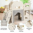 thumbnail image 3 of Pirecart 8-in-1 Kids Slide, Indoor Outdoor Toddler Slide Climber Playset with Enclosed Steps, Telescope, Basketball Hoop, Tunnel, Gray, 3 of 8