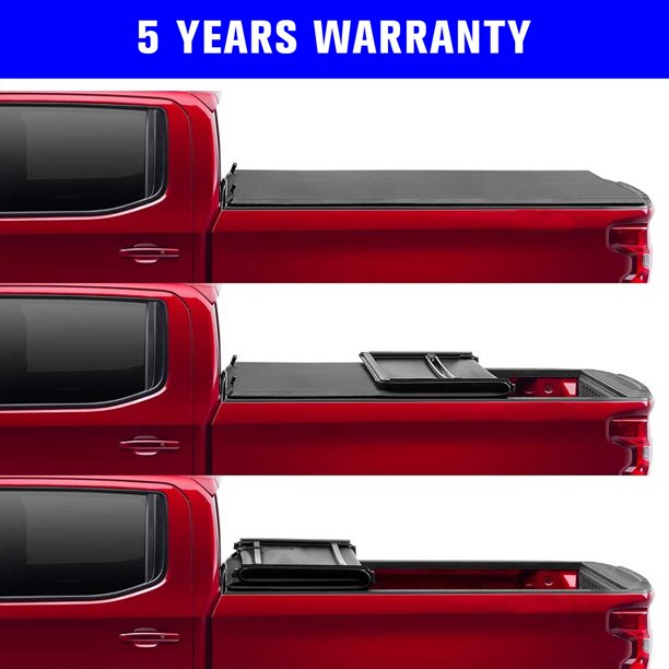 8ft Soft Tri Fold Pvc Cover For Pickup Bed Roll Up Soft Roll Up Truck Bed Cover Walmart Com Walmart Com