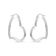 thumbnail image 5 of Forever New Sterling Silver Heart Hoop Earrings, 5 of 5