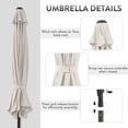 thumbnail image 6 of Patio Umbrella, 9-Feet Outdoor Table Market Umbrella with 8 Ribs and Push Button Tilt and Crank, for Garden Beach Deck， Cream Wihte, 6 of 8
