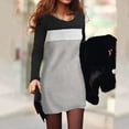 thumbnail image 2 of JGGSPWM Women's Color Block Mini Dress Long Sleeves Round Neck Above Knee Pencil Party Dresses Black XL, 2 of 3