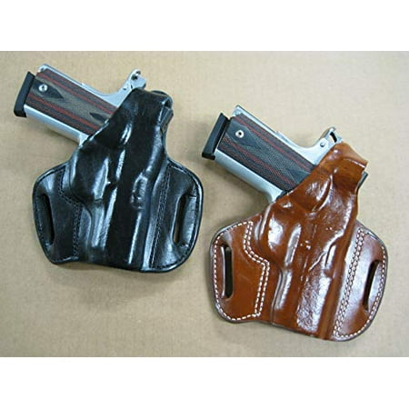Azula Gun Holsters Leather 2 Slot Molded Thumb Break Pancake Leather Pistol Holster for Glock 19, 19X, 45, 23, 32 Black