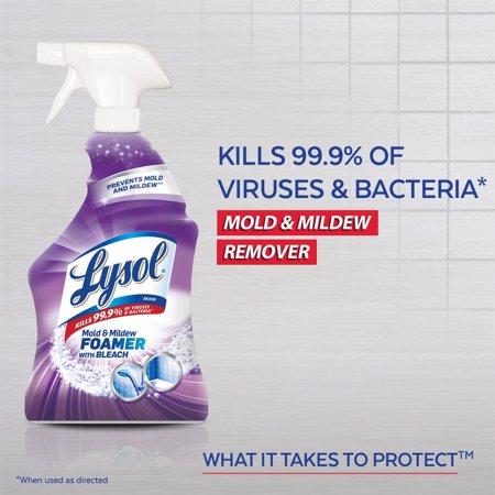 2 PACK BUNDLE Lysol Mold & Mildew Foamer w. Bleach, Bathroom Cleaner Spray, 28oz