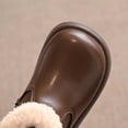 thumbnail image 4 of Kids Ankle Boots Winter Fleece Lined Faux Leather Booties Round Toe Soft Sole Comfortable Warm Boots Brown 6 Little Kids, 4 of 7