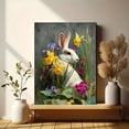 thumbnail image 6 of Qisvanset White Rabbit Daffodils Irises Canvas Print 15.75x11.81 Inches, 6 of 8
