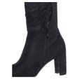 thumbnail image 5 of Wild Diva Blake-05 Women's Foldable Block Heel Elastic Panel Knee High Boots BLACK 8, 5 of 5
