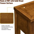 thumbnail image 4 of LKTART Modern Fluted Scalloped Edge 3-Drawer Open Shelf Waterproof Pine Console Table, Brown, 4 of 9