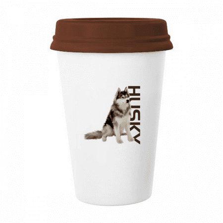 

Siberian Husky Dog Breed Animal Mug Coffee Drinking Glass Pottery Cerac Cup Lid
