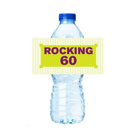 Rocking 60 60th Birthday Party Decorations 15ct Water Bottle