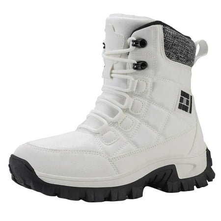 

Ediodpoh Couple Boots Winter Snow Boots Padded Thickened Warm Cotton Shoes Womens Winter Boots White 7.5
