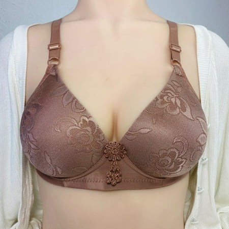 

VERUGU Thin Bras for Women Woman Sexy Ladies Bra Without Steel Rings Sexy Vest Large Lingerie Bras Everyday Bra Coffee