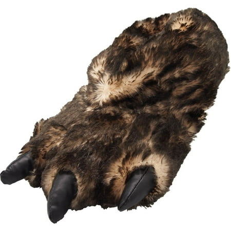 Norty Grizzly Bear Stuffed Animal Claw Slippers - Plush Paw Slippers - Furry Ani, 39421 Brown Tip Claw / Large