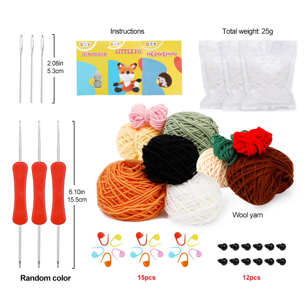 Beginners Crochet Kit, Cute Small Animals Kit for Beginers and Experts, All  in One Crochet Knitting Kit, Step-by-Step Instructions Video, Crochet